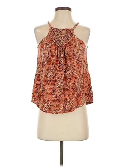 Pre-owned Lucky Brand Sleeveless Blouse In Orange
