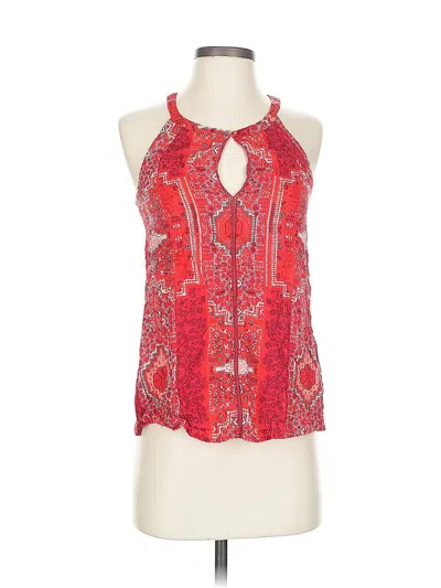 Pre-owned Lucky Brand Sleeveless Blouse In Red