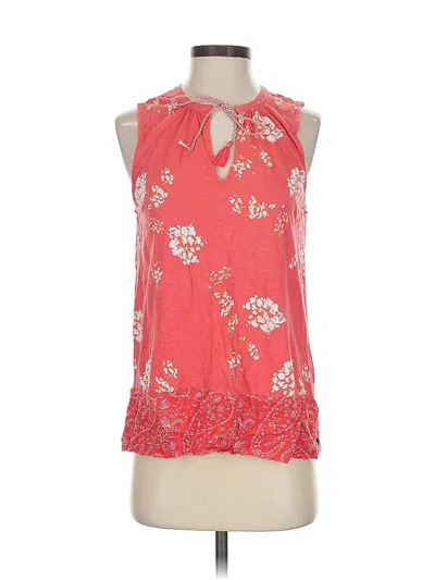 Pre-owned Lucky Brand Sleeveless Blouse In Red