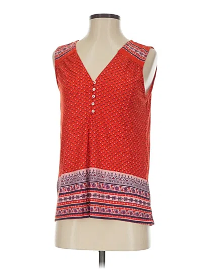 Pre-owned Lucky Brand Sleeveless Blouse In Red