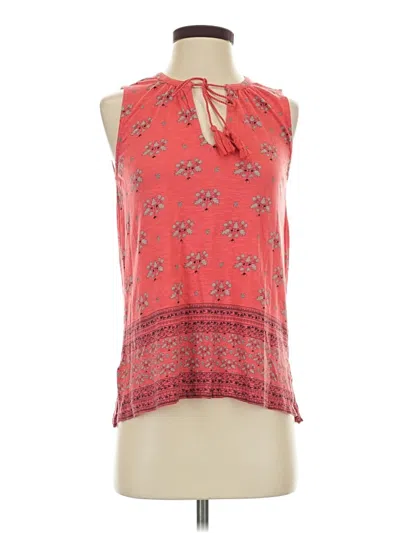 Pre-owned Lucky Brand Sleeveless Blouse In Red