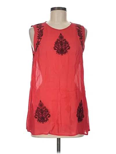 Pre-owned Lucky Brand Sleeveless Blouse In Red