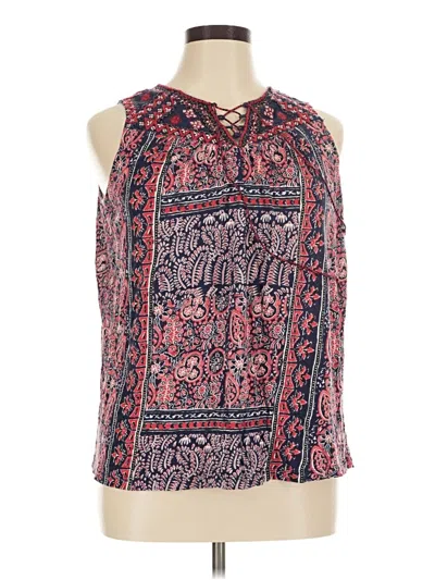 Pre-owned Lucky Brand Sleeveless Blouse In Red