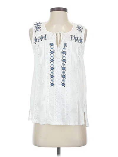 Pre-owned Lucky Brand Sleeveless Blouse In White