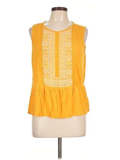 Pre-owned Lucky Brand Sleeveless Blouse In Yellow