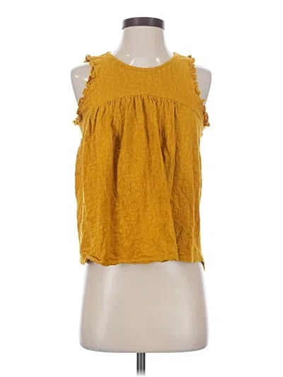 Pre-owned Lucky Brand Sleeveless Blouse In Yellow