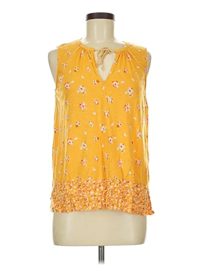 Pre-owned Lucky Brand Sleeveless Blouse In Yellow