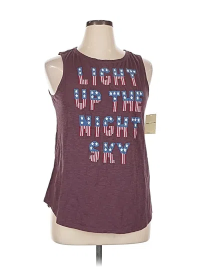 Lucky Brand Sleeveless Top Burgundy Scoop Neck Tops In Purple