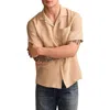 Lucky Brand Slub Linen Camp Shirt In Aluminum