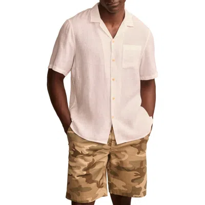 Lucky Brand Slub Linen Camp Shirt In Bright White