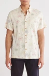 Lucky Brand Slub Plya Short Sleeve Button-up Shirt In Natural Multi