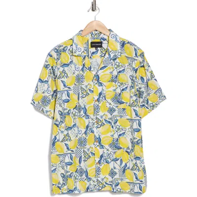 Lucky Brand Slubbed Camp Shirt In Green