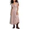 Lucky Brand Smocked Waist Midi Dress In Neutral