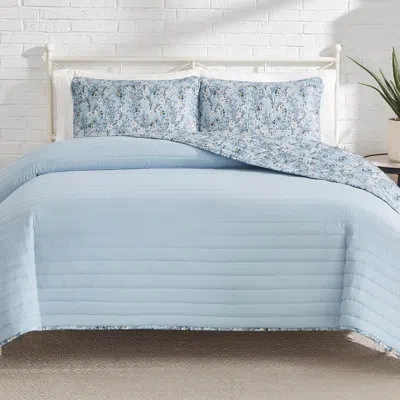 Lucky Brand Soft Floral Quilt Set In Ballad Blue