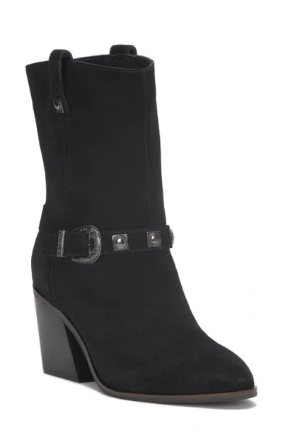 Lucky Brand Sogn Moto Bootie In Black Suede