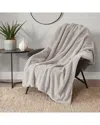 Lucky Brand Solid Fuzzy Throw Blanket