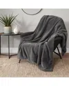 Lucky Brand Solid Fuzzy Throw Blanket