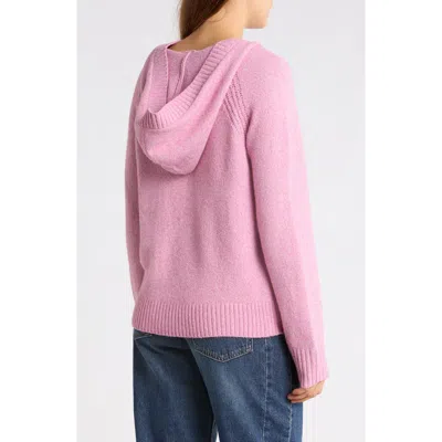 Lucky Brand Solid Hooded Sweater In Pink