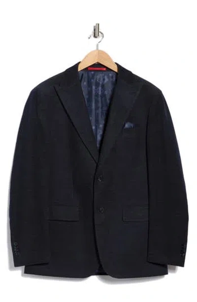 Lucky Brand Solid Peak Lapel Cotton Blend Sport Coat In Blue