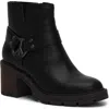 Lucky Brand Soxton Womens Leather Pull On Booties In Black