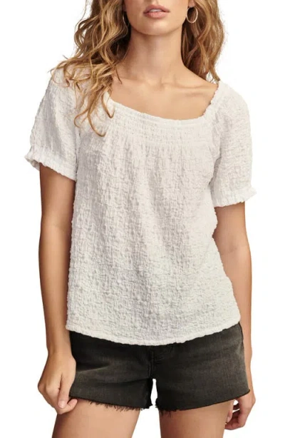 Lucky Brand Square Neck Top In White