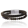 Lucky Brand Stainless Steel (316l) Blue 3-row Bracelet In Multi