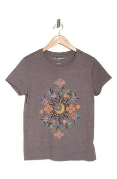 Lucky Brand Stars & Cosmos Graphic T-shirt In Plum Kitten