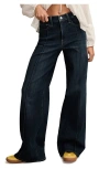 Lucky Brand Stevie High Waist Front Seams Wide Leg Jeans In Blue