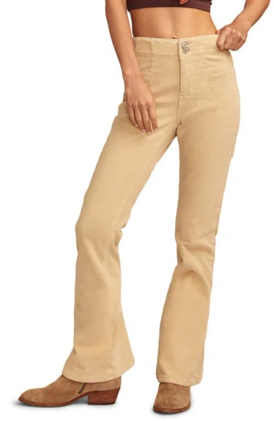 Lucky Brand Stevie Seamed High Waist Corduroy Flare Pants In Stepstone