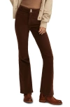 Lucky Brand Stevie Seamed High Waist Corduroy Flare Pants In Walnut
