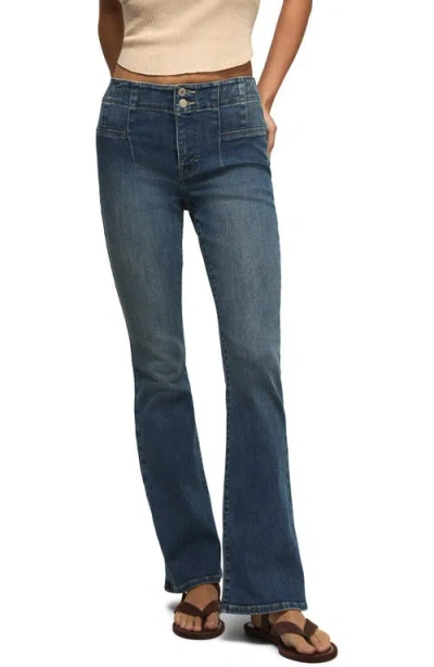 Lucky Brand Stevie Seamed High Waist Flare Jeans In Blue