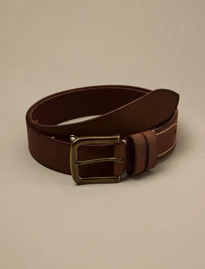 Lucky Brand Stitched Leather Belt In Brown