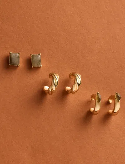 Lucky Brand Stone Earring Set In Metallic