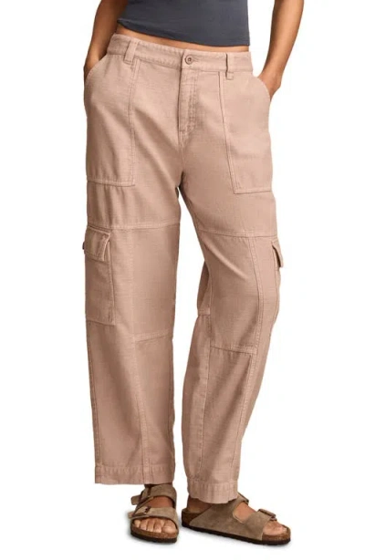 Lucky Brand Straight Leg Slub Cargo Pants In Etherea