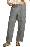 Lucky Brand Straight Leg Slub Cargo Pants In Grisaille
