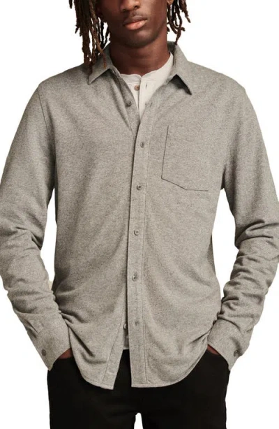 Lucky Brand Stretch Cotton Oxford Dress Shirt In Heather Grey