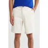 Lucky Brand Stretch Cotton Sateen Chino Shorts In White