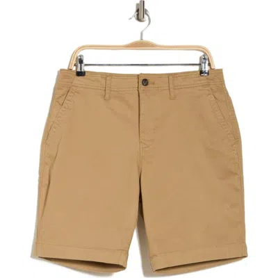 Lucky Brand Stretch Cotton Sateen Chino Shorts In Brown