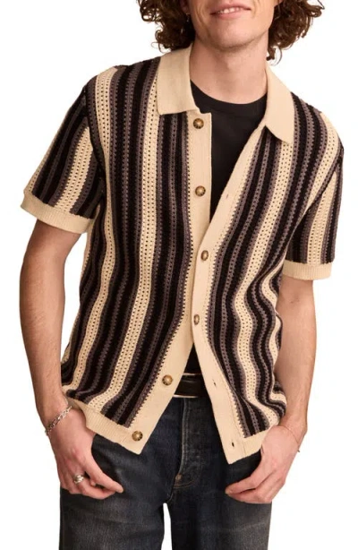 Lucky Brand Stripe Button Through Sweater