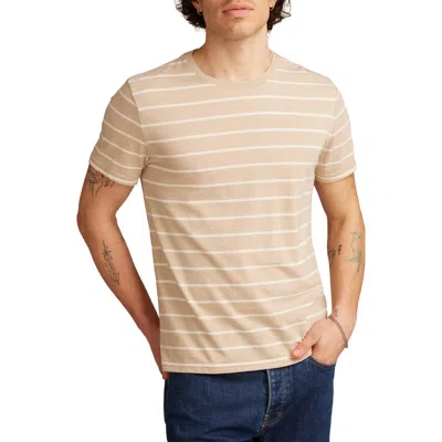 Lucky Brand Stripe Crewneck T-shirt In Brown