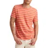 Lucky Brand Stripe Crewneck T-shirt In Orange