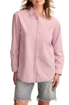 Lucky Brand Stripe Oversize Button Back Cotton Button-up Shirt In Purple Stripe