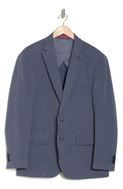 Lucky Brand Stripe Stretch Blazer In Navy