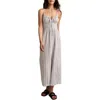 Lucky Brand Stripe Wide Leg Jumpsuit In Grey Stripe