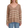 Lucky Brand Striped Textured Sweater In Brown