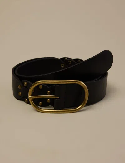 Lucky Brand Stud Link Belt In Black