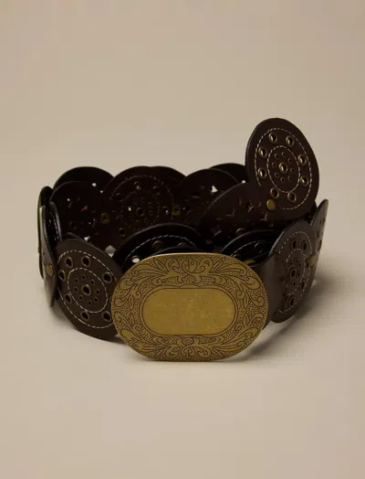Lucky Brand Studded Circle Disc Belt In Purple