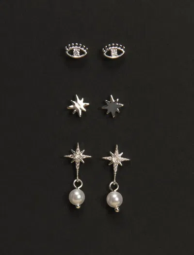 Lucky Brand Studs And Hoop Earrings In Black