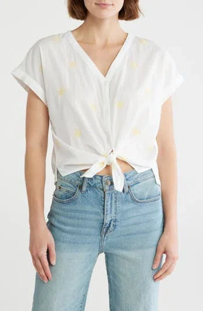 Lucky Brand Sun Print Short Sleeve Button-up Shirt In Multi