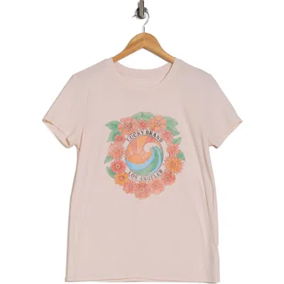 Lucky Brand Surf Floral Logo Graphic T-shirt In Shell